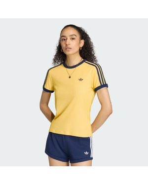 adidas Heather 3S Cali T-Shirt - Yellow