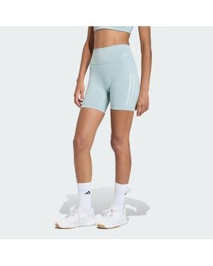 adidas Optime Workout 3-Stripes Short Leggings - Blue