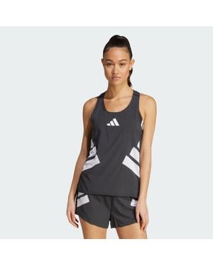 adidas Camiseta Sin Mangas Adizero Road To Records - Negro