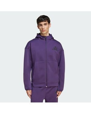 adidas Z.N.E. Full-Zip Hooded Track Jacket - Purple