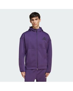 adidas Z.N.E. Full-Zip Hooded Track Jacket - Purple