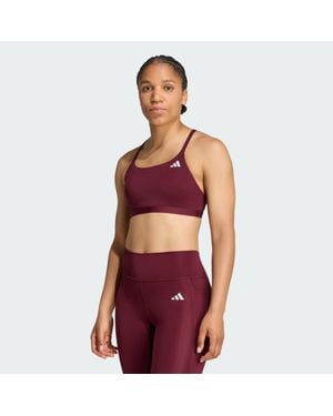 adidas Optime Essentials Workout Light Support Bra - Red
