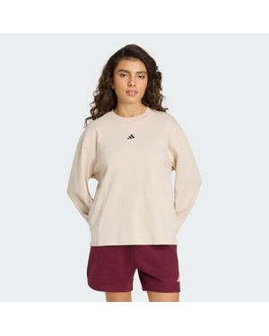 adidas 3 Stripes Studio Boyfriend Long-Sleeve Top Long-Sleeve Top - Red