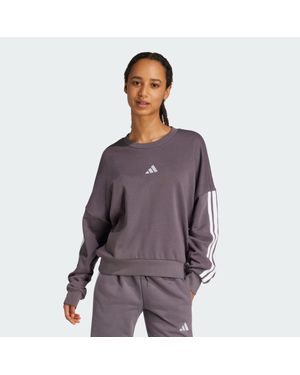 adidas Essentials 3-Stripes French Terry Sweatshirt - Purple