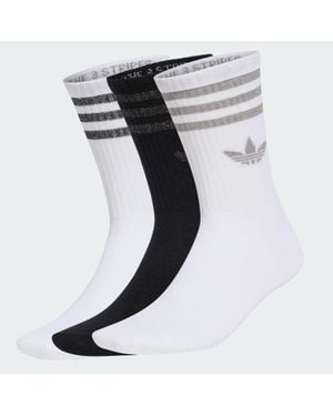 adidas Originals 3 Stripes Glitter Crew Socks 3 Pairs - Black