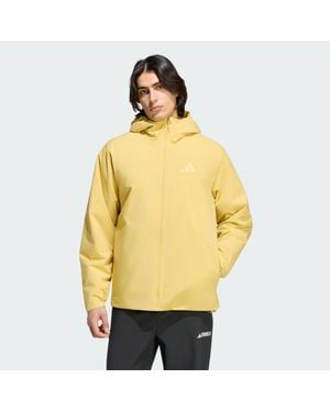 adidas Terrex Multi Essentials Climaproof Insulated Hooded Jacket - Yellow