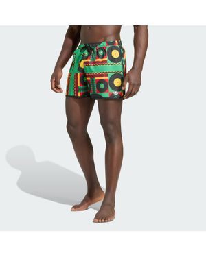 adidas Jamaica X Bob Marley Orginals Swim Shorts 5-Inch - Green