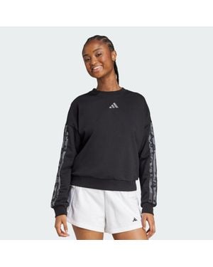adidas Animal Print 3-Stripes French Terry Sweatshirt - Schwarz