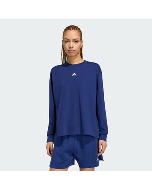 adidas 3 Stripes Studio Boyfriend Long-Sleeve Top Long-Sleeve Top - Blue