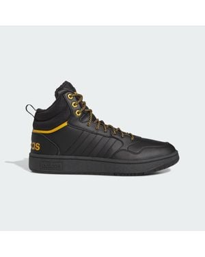 adidas Originals Hoops 3.0 Mid Lifestyle Basketball Classic Fur Lining Winterized Shoes - Black