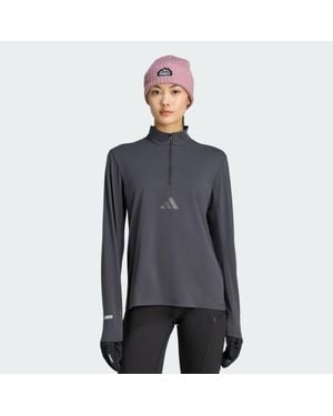 adidas Terrex Xperior Half Zip Long Sleeve T-Shirt - Grey