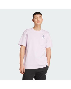 adidas Lounge Slides Graphic Pocket T-Shirt - White