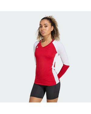 adidas Quickset Long Sleeve Volleyball Jersey - Red