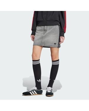 adidas Adicolor 3-Stripes Denim Mini Skirt - Black