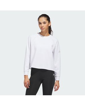adidas Beyond The Course Side-Snap Twistweave Sweatshirt - White