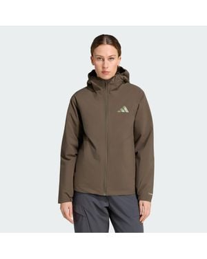 adidas Chaqueta Aislante Con Capucha Terrex Multi Essentials Climaproof - Marrón