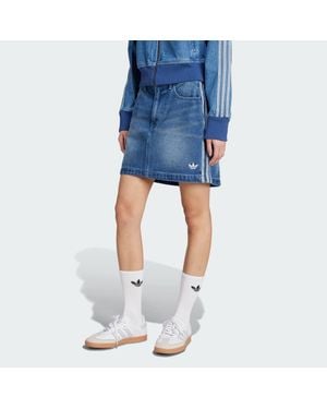 adidas Adicolor 3-Stripes Denim Mini Skirt - Blue