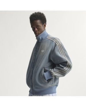adidas Firebird Adicolor Denim Track Top - Grey