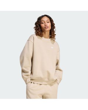 adidas Essentials Crew Long Fleece Os Sweatshirt - Natural
