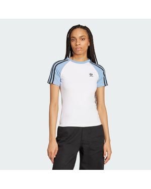 adidas Adicolor 3-Stripes Raglan Slim Tee - White