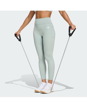 adidas Optimé Essentials No Front Rise Seam 7/8 Leggings - Blue