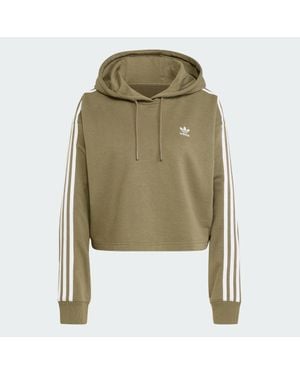 adidas Adicolor 3-Stripes Short Hoodie - Green