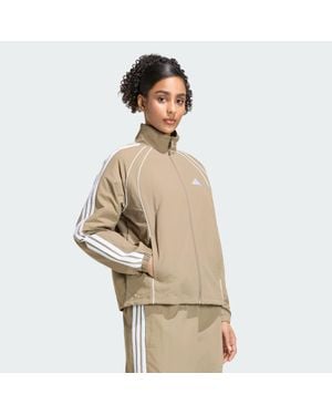 adidas Iconic Woven Tracktop With 3-Stripes - Natural