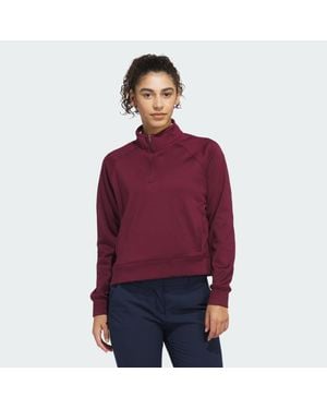 adidas Ultimate365+ Climawarm Loose Quarter-Zip Hooded Jacket - Red