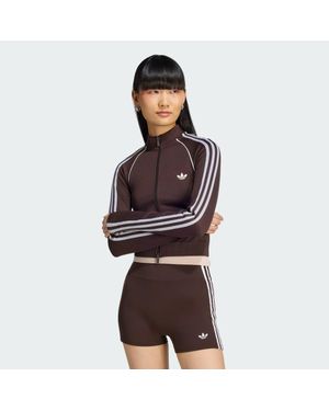 adidas Essentials 3 Stripes Seamless Tracktop - Brown