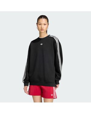 adidas Lace 3 Stripes Crew Sweatshirt - Negro