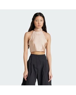 adidas Tie-Neck Crop Top - Black