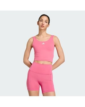 adidas 3 Stripes Studio All Me Light Support Tank Top - Pink
