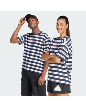 adidas Americana Striped T-Shirt - Blue