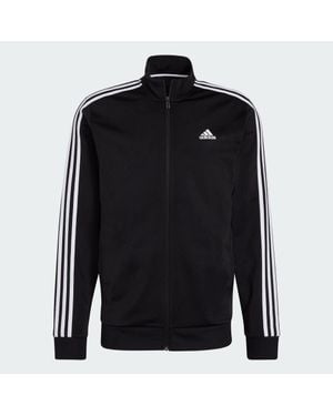 adidas Essentials Warm-Up 3-Stripes Track Jacket - Black