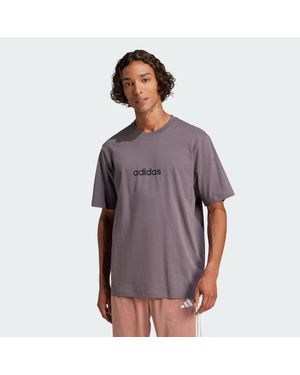 adidas Camiseta Essentials Linear Single Jersey - Morado