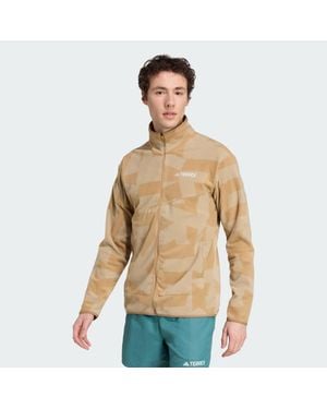 adidas Terrex Multi Printed Full-Zip Fleece Jacket - Natural
