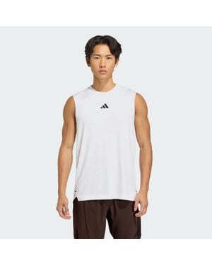 adidas D4T Primelift 3 Stripes Tank Top - White