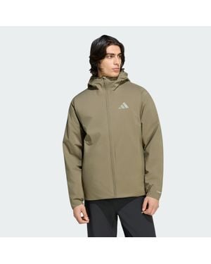 adidas Terrex Multi Essentials Climaproof Insulated Hooded Jacket - Green
