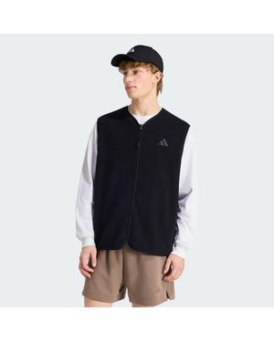 adidas Chaleco De Felpa High Pile City Tech 3 Stripes - Negro