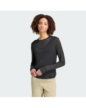 adidas Soft Lux Sheer Long-Sleeve Top - Black