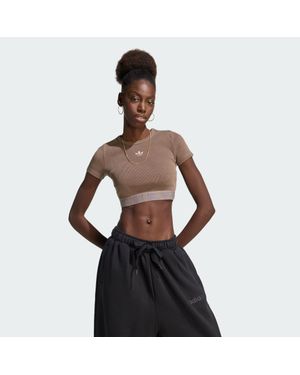 adidas Essentials Rib T-Shirt Washed - Brown