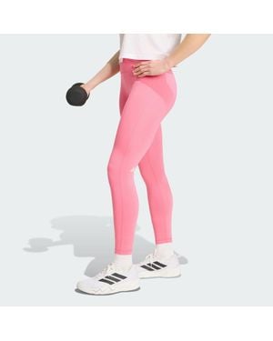adidas 3 Stripes Studio All Me 7/8 X-Over Leggings - Pink