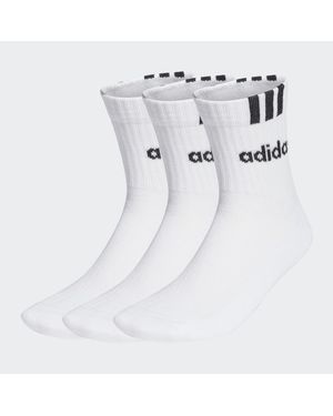 adidas Calcetines clásicos Linear Cushioned 3 bandas - Blanco