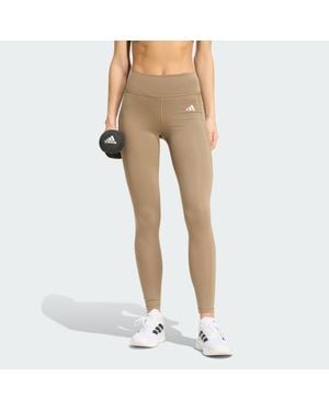 adidas Optimé Essentials Stash Pocket Full-Length Leggings - Natural