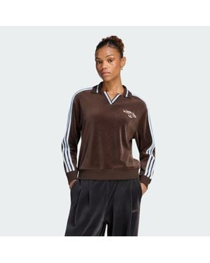 adidas Sudadera Cuello Polo Mujer - Marrón