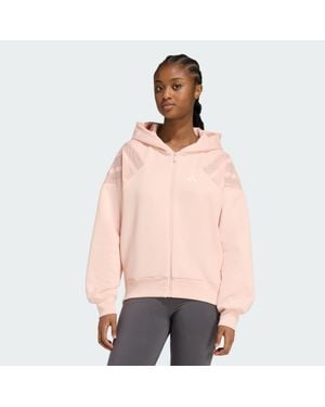 adidas Future Icons Three Stripes Kapüşonlu Üst - Pink
