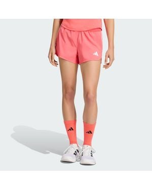 adidas Pacer Workout Woven High Rise Shorts - Pink