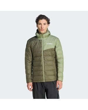 adidas Terrex Multi Light Down Climawarm Hooded Jacket - Green