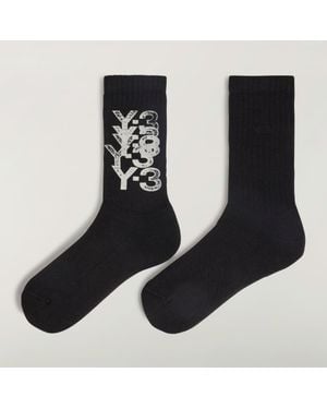adidas Y-3 Graphic Crew Socks - Black