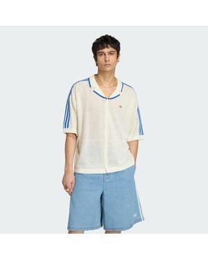 adidas Resort Hemd, Gewirktes Material - Blau